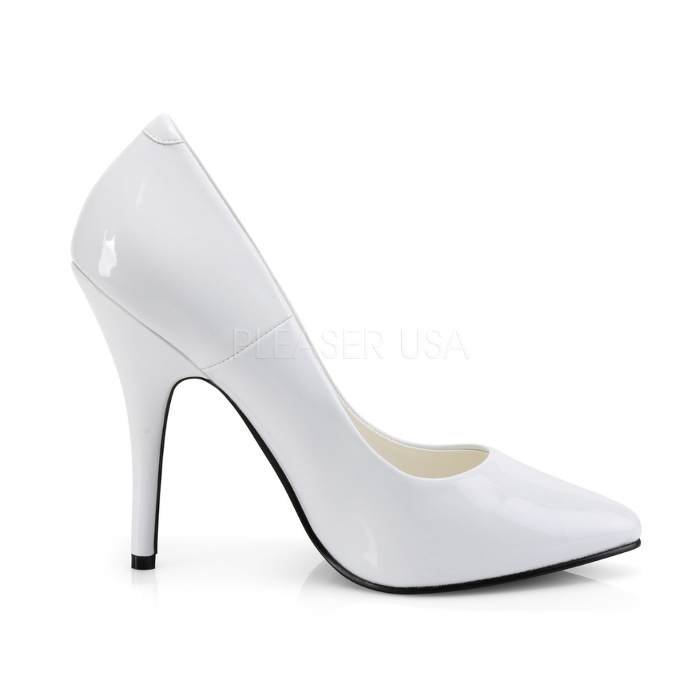 White Patent Pointy Toe Stiletto High Heel Shoes